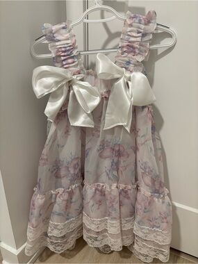 Selkie White Dress with Pastel Floral Accents